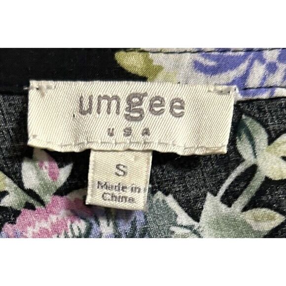 Umgee Black W Floral Long Sleeve Blouse Shirt Top (Poss Dress?) Boho Size Small - Picture 6 of 10